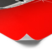 ブラックレッドグリッターハイヒールバースデーパーティバナー ポスター (角)