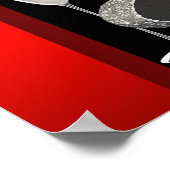 ブラックレッドグリッターハイヒールバースデーパーティバナー ポスター (角)