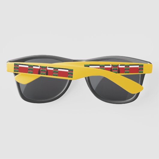 ブラックレッドグリーンシェードKenyaボトムアップ国旗Sungla サングラス (裏面)