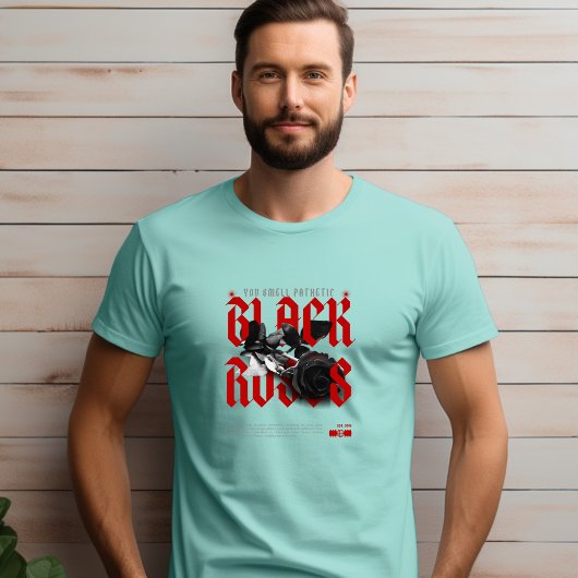 ブラックレッドグレイあなたが感傷的な黒いバラを匂う Tシャツ