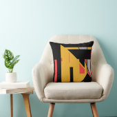 ブラックレッドグレーオン金ゴールドサウスウエストルック抽象芸術 クッション (椅子)