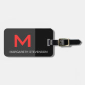 ブラックレッドグレーカスタマイズスクリプト名ラゲージタグ ラゲッジタグ (正面横)