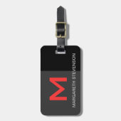 ブラックレッドグレーカスタマイズスクリプト名ラゲージタグ ラゲッジタグ (正面縦)