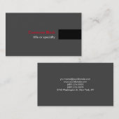 ブラックレッドグレーモダンユニークトレンディープロフェッショナル 名刺 (正面/裏面)