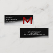 ブラックレッドグレーモノグラムフォトグラファーの名刺 スキニー名刺 (正面/裏面)