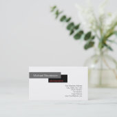 ブラックレッドグレー白写真撮影名刺 名刺 (スタンド正面)