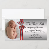 ブラックレッドシルバーベビーの初めてのクリスマスのフォトカード シーズンカード (正面/裏面)