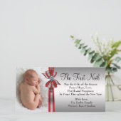 ブラックレッドシルバーベビーの初めてのクリスマスのフォトカード シーズンカード (スタンド正面)