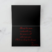 ブラックレッドシンプルフローラデザイン悔やみや弔慰カード カード (内部)