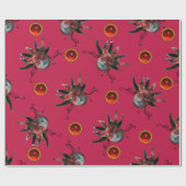 ブラックレッドジェスターマスクカーニバル仮装パーティー ラッピングペーパー (フラット)