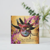 ブラックレッドジェスターマスク,パーチメントマスカレードパーティー 招待状 (スタンド正面)