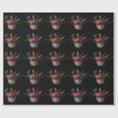 ブラックレッドジェスターマスク，仮装パーティー ラッピングペーパー (フラット)