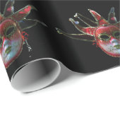 ブラックレッドジェスターマスク，仮装パーティー ラッピングペーパー (ロールコーナー)