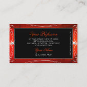 ブラックレッドスクワイグド華美オーナメントキラジュエリー 名刺 (裏面)