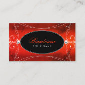 ブラックレッドスクワイグド華美オーナメントキラジュエリー 名刺 (正面)