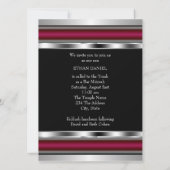 ブラックレッドスターオブデイヴィッドバー（ユダヤ教の）バル・ミツバー 招待状 (裏面)