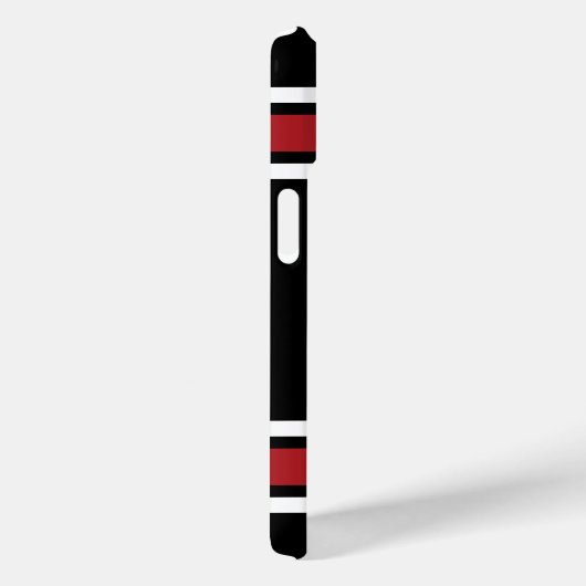 ブラックレッドスポーツジャージー名前をカスタムする番号 Case-Mate iPhoneケース (裏面 / 右)