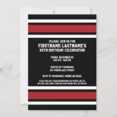 ブラックレッドスポーツジャージー誕生日パーティー 招待状 (正面)