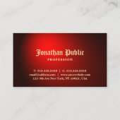 ブラックレッドタトゥーアートアーティストタトゥーストクリエイティブ 名刺 (裏面)