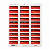 ブラックレッドダマスクモノグラム ラベル (フルシート)