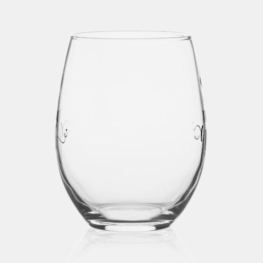 ブラックレッドチーム新郎エレガントタイポグラフィ ステムなしワイングラス (左)