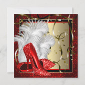 ブラックレッドハイヒールバースデーパーティー 招待状 (裏面)