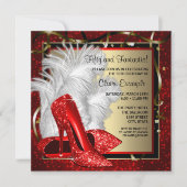 ブラックレッドハイヒールバースデーパーティー 招待状 (正面)