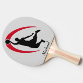 ブラックレッドバスケットボールプレーパーソナライズされたヤー 卓球ラケット (横)
