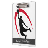 ブラックレッドバスケパーソナライズされたット クリップボード (左)