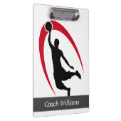 ブラックレッドバスケパーソナライズされたット クリップボード (右)