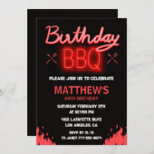 ブラックレッドバックヤードbbq 69歳の誕生日 招待状 (正面/裏面)