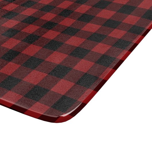 ブラックレッドバッファローチェック切断ボードギフト カッティングボード (角)