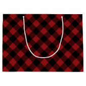 ブラックレッドバッファロープレイドチェック抱き枕 ラージペーパーバッグ (正面)