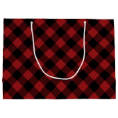 ブラックレッドバッファロープレイドチェック抱き枕 ラージペーパーバッグ (裏面)