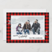 ブラックレッドバッファローランバージャックプレイド&スノーフレーク シーズンカード (正面)