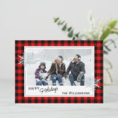 ブラックレッドバッファローランバージャックプレイド&スノーフレーク シーズンカード (スタンド正面)