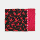 ブラックレッドパーソナライズされたガニパタという名前 フリースブランケット (正面(横))