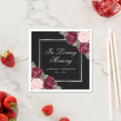 ブラックレッドピンクシルバーフローラメモリアル葬儀 スタンダードカクテルナプキン (インサイチュ)