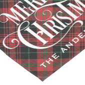 ブラックレッドファームハウスクリスマスタータンチェックプレイドカスタム ミディアムテーブルランナー (コーナー)