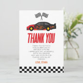 ブラックレッドフラムレーサークルカーバースデーパーティー サンキューカード (スタンド正面)