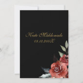 ブラックレッドフラワーキンセアニェラ招待 招待状 (裏面)