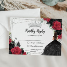 ブラックレッドフローラシルバープリンセスガウンキンセアニラ