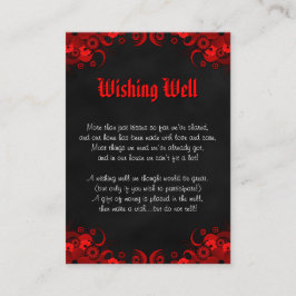 ブラックレッドフローラ結婚ゴシック様式の願い井戸 エンクロージャーカード