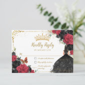 ブラックレッドフローラ金ゴールドプリンセスガウンキンセアニラ 出欠カード (スタンド正面)