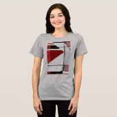 ブラックレッドブルゴーニュMCMルックジオメトリックアート抽象芸術 トライブレンドＴシャツ (正面全面)