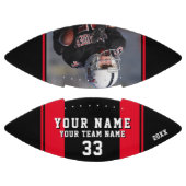 ブラックレッドプレイヤー名番号チームフォト アメリカンフットボール (パネル)