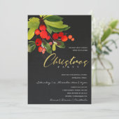 ブラックレッドベリーコーポレートホリデー クリスマスパーティ 招待状 (スタンド正面)