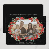 ブラックレッドベリー+ユーカリのクリスマスフォト シーズンカード (正面/裏面)