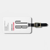 ブラックレッドホワイトモノグラムミニマルモダンリスト ラゲッジタグ (正面横)