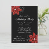 ブラックレッドポインセティアスワルズホリデーパーティー 招待状 (スタンド正面)